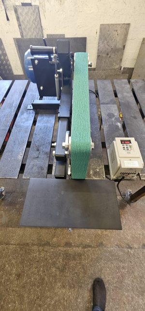 2×72 Belt Grinder Laser Cut 2HP Motor top view